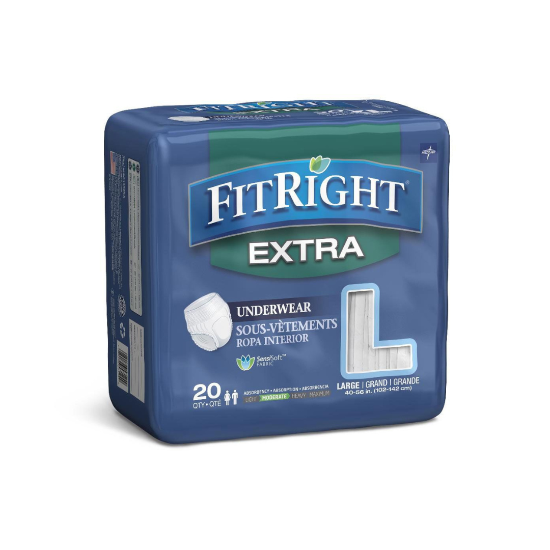 FitRight Extra Adult Briefs with Tabs, Moderate Absorbency, Small, 20-33  (Pack of 20) : : Health & Personal Care